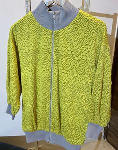 Yellow Textured Bomber Jacket