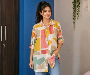Colorful Abstract Print Shirt