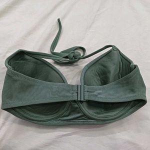 🪔 Green Ribbed Bikini Top