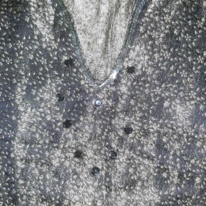 Sparkling Gold &amp; Black Handcrafted Ethnic Kurta