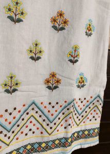 Fusion White Embroidered shift Dress