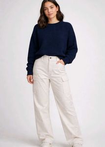 Straight White Cargo Pants