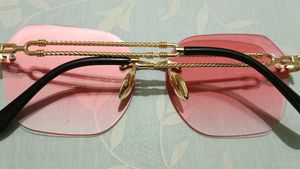 Rimless Pink Tinted Sunglasses