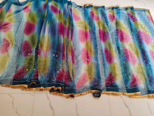 Colorful Tie-Dye sarees with Sequins
