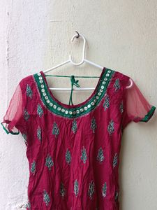 NEW MAROON EMBROIDERY KURTA