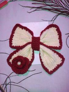 Handmade Crochet Bow Hair Clip