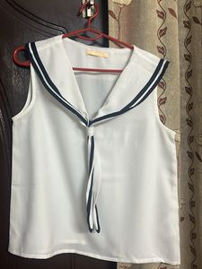 Sailor Collar Sleeveless Top