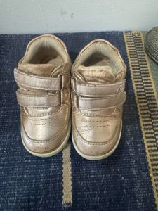 Shiny Rose Gold Velcro Sneakers