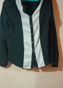 Black And White Chiffon Shirt