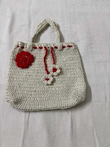 🆕Handmade Knitted Drawstring Pouch/ Bag