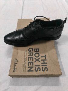 Clarks Black Leather Wingtip Brogues