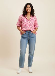 H&M Pink Floral Button-Up Shirt