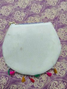 Embroidered Peacock Clutch Bag