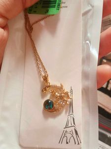 Unicorn Moon Eiffel Tower Pendant Necklace