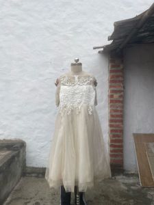 Cream Lace Ethnic Gown