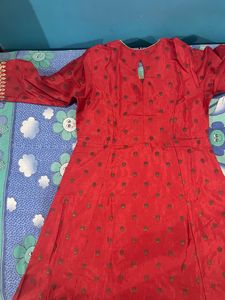 Beautiful Red Moda Rapido A Line Kurti Perfect For Partywear