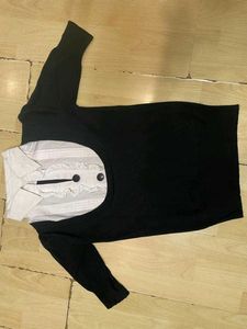 Women's Knit Top with Collared Shirt