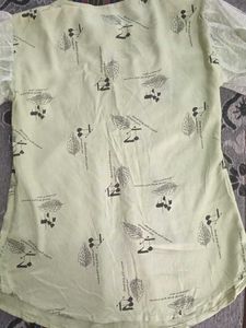 Chic Light Green Printed Top
