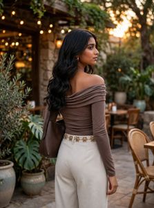 Off-Shoulder Long Sleeve Top