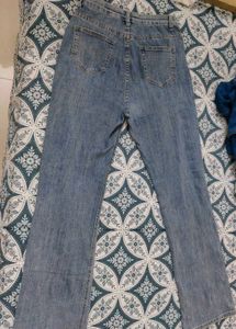 straight fit Blue denims and shimmer party top