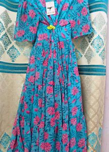 Blue Floral Maxi Gown