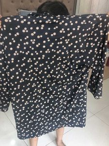 Stylish Black Kurta with White Polka Dots