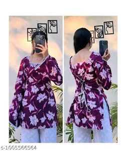 Beautiful Floral Print Kurta-M