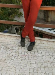 Red Jeans Pant Medium 36" Elastic Waist
