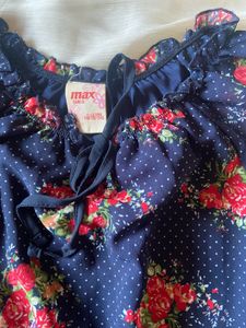 Navy Floral Print Dress