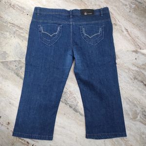Denim Capri For Women | Waist 36 | Length 29 | Low