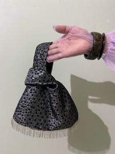 Black &amp; Silver Polka Putli Bag