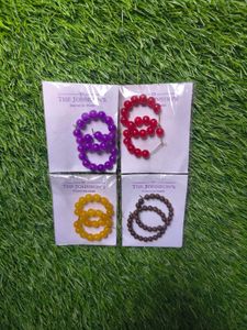 Colorful Beaded Hoop Earrings Set ( Pack of 5 Pair