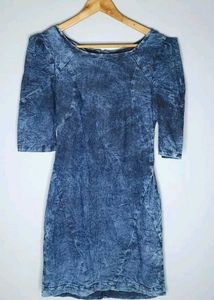 Denim-Look Mini Dress