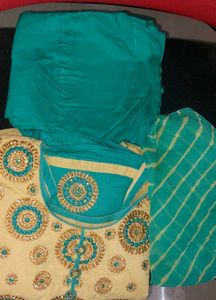 Cotton Anarkali Embroiderd Suit set