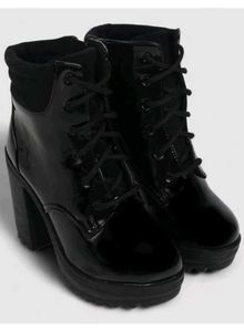 Catwalk Black Heeled Ankle Boots