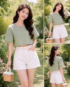 VeromodaCute Green Crop Top