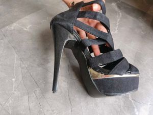 Black Strappy Platform Heels
