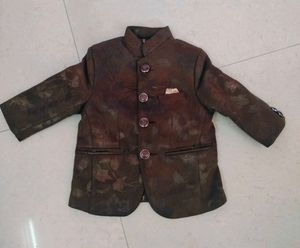 Boy Brown Patterned Blazer - Unique Design