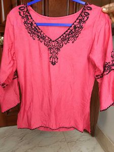 short kurti embroidered
