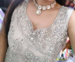 Elegant Grey Embellished gown