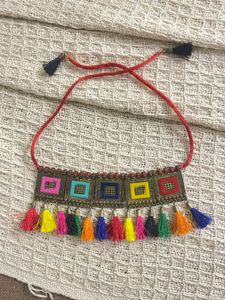 Boho Multicolor Tassel Choker Necklace
