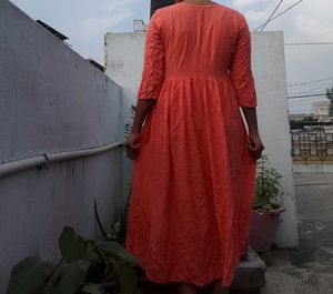 Orange Embroidered Kurta
