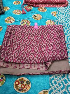 Elegant Pink &amp; Grey Saree