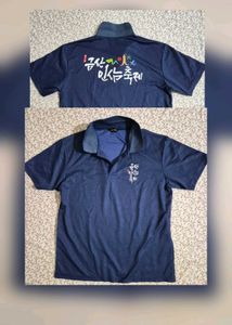 (New) Men's Blue Graphic Polo Shirt 🔥