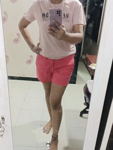 Denim Comfortable Pink Short Size 32