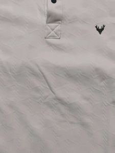 Men's White and purple textured Polo T-Shirt