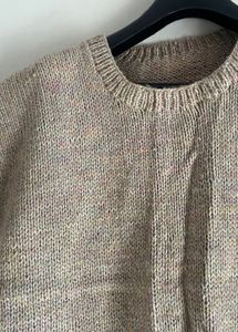 Beige Unisex Half Sleeve Sweater