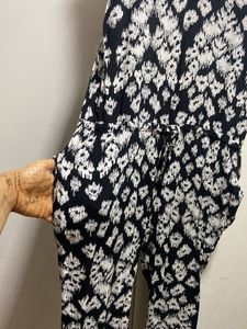Crochet printed jumpsuit With Pockets