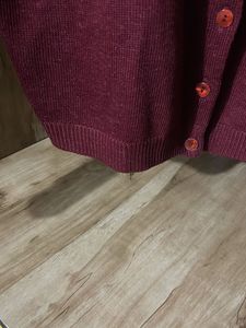 Burgundy Button-Down Cardigan