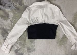 Chic Two-Tone Cropped Shirt